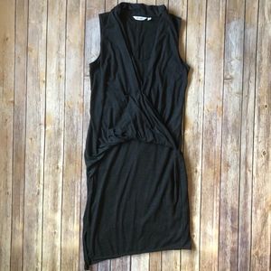 Athleta Cross Front Gray Stretch Sleeveless Dress